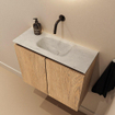 MONDIAZ TURE-DLUX Meuble toilette - 60cm - Washed Oak - EDEN - vasque Opalo - position centrale - sans trou de robinet SW1104637