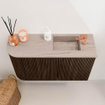 Mondiaz JOYA-DLUX 71.6cm toiletmeubel - ronding links kleur Walnut - Wastafel FAYE positie Rechts 1 kraangat kleur Saba. SW1424668