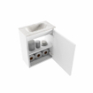 MONDIAZ TURE-DLUX Meuble toilette - 40cm - Talc - EDEN - vasque Ostra - position centrale - sans trou de robinet SW1104669