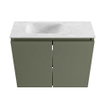 MONDIAZ TURE-DLUX Meuble toilette - 60cm - Army - EDEN - vasque Opalo - position gauche - sans trou de robinet SW1104197