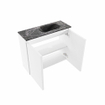 MONDIAZ TURE-DLUX Meuble toilette - 60cm - Talc - EDEN - vasque Lava - position droite - sans trou de robinet SW1103594