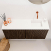 Mondiaz JOYA 90cm meuble de toilette - couleur Walnut - Vasque FAYE position Droite Sans trou de robinet couleur Talc SW1421275