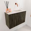 Mondiaz JOYA-DLUX 60cm toiletmeubel - kleur Shadow - Wastafel FAYE positie Rechts Zonder kraangat kleur Meli. SW1424884