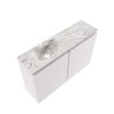 MONDIAZ TURE-DLUX Meuble de toilettes 80cm Cale. EDEN lavabo Glace position gauche. Sans trou de robinet. SW1103226