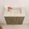 Mondiaz JOYA-DLUX Meuble de toilette 40cm - couleur Dusk - Vasque FAYE position Droite 1 trou de robinet couleur Frappe SW1426218