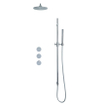 Fortifura Nebbio Ensemble de douche de tête - robinet encastré - partie encastrée - barre de douche - flexible de douche lisse - douchette barre - bras de douche mural 35 cm - douche de tête ronde 30 cm - inox brossé PVD SW1237522