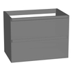 INK Wastafelonderkast - 70x45x52cm - 2 lades - greeploos - MDF lak - Mat grijs SW21247