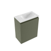 MONDIAZ TURE-DLUX Meuble toilette - 40cm - Army - EDEN - vasque Opalo - position droite - sans trou de robinet SW1104183