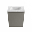 MONDIAZ TURE-DLUX Meuble toilette - 40cm - Smoke - EDEN - vasque Opalo - position centrale - sans trou de robinet SW1126207