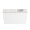 MONDIAZ TURE-DLUX Meuble toilette - 80cm - Talc - EDEN - vasque Ostra - position droite - sans trou de robinet SW1104643