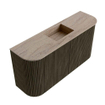 Mondiaz JOYA-DLUX 83.2cm meuble de salle de bains WC - arrondi gauche et droite couleur Shadow - Vasque FAYE position Milieu 1 trou de robinet couleur Saba. SW1425167