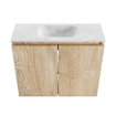 MONDIAZ TURE-DLUX Meuble toilette - 60cm - Washed Oak - EDEN - vasque Opalo - position centrale - sans trou de robinet SW1104637
