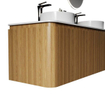 Royal Plaza Terra Badkamermeubelset - 140x46.2x46cm - solid surface topblad wit mat - 4 lades - sandwood (licht eiken) SW1426286