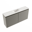 MONDIAZ TURE-DLUX Meuble toilette - 100cm - Smoke - EDEN - vasque Ostra - position centrale - 1 trou de robinet SW1105137