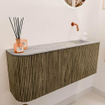 Mondiaz JOYA-DLUX 101.6cm toiletmeubel - ronding links kleur Dusk - Wastafel FAYE positie Rechts Zonder kraangat kleur Glace. SW1423174