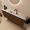MONDIAZ TURE-DLUX Meuble toilette - 120cm - Rust - EDEN - vasque Glace - position centrale - 1 trou de robinet SW1103509