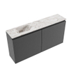 MONDIAZ TURE-DLUX Meuble toilette - 100cm - Dark Grey - EDEN - vasque Glace - position gauche - 1 trou de robinet SW1103252