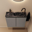 MONDIAZ TURE-DLUX meuble de toilette 60 cm Smoke. Lavabo EDEN Lava position droite. Avec 1 trou de robinet. SW1104075