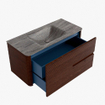 Mondiaz CIRO-DLUX Ensemble de meubles de salle de bains - 100x45x50cm - vasque en solid surface Oza - 1 bassin au milieu - 1 trou de robinet - 2 tiroirs - Ruby SW1532082