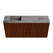 Mondiaz JOYA-DLUX Meuble de salle de bains - 90cm - couleur Ruby - Vasque FAYE position Gauche Sans trou de robinet couleur Sombra. SW1425677