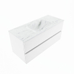 MONDIAZ VICA-DLUX Ensemble meuble de salle de bains - 110cm - sous-meuble talc - 2 tiroirs - lavabo encastré cloud au milieu - 1 trou de robinet - version haute 60cm - opalo SW1088472