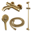 BRAUER Stripe Mitigeur thermostatique de douche - SET 02 - apparent - barre de glissement - douchette 3 positions - flexible de douche - or brossé PVD SW1434810