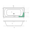 Xenz Robijn Duobad - 190x90x48 - afvoer Midden - acryl - wit SW378332