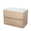 Saniclass NEXXT Ensemble meuble salle de bain 80x58.5x45.5cm avec lavabo en céramique 1 trou de robinet Sahara SW416747