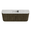 Mondiaz JOYA-DLUX 103.2cm toiletmeubel - ronding links en rechts kleur Shadow - Wastafel FAYE positie Midden Zonder kraangat kleur Opalo. SW1422975