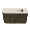 Mondiaz JOYA-DLUX 71.6cm meuble de salle de bains - arrondi gauche couleur Shadow - Vasque FAYE position Droite Sans trou de robinet couleur Meli. SW1424907
