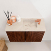 Mondiaz JOYA-DLUX 60cm toiletmeubel - kleur Ruby - Wastafel FAYE positie Rechts 1 kraangat kleur Frappe. SW1423455