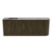Mondiaz JOYA-DLUX 111.6cm meuble de salle de bains WC - arrondi droit couleur Shadow - Vasque FAYE position Gauche 1 trou de robinet couleur Sombra. SW1425246