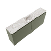 MONDIAZ TURE-DLUX Meuble toilette - 120cm - Army - EDEN - vasque Glace - position centrale - 1 trou de robinet SW1105187