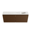 MONDIAZ TURE-DLUX meuble WC 120 cm Rust. EDEN lavabo Ostra position droite. Sans trou de robinet. SW1105060