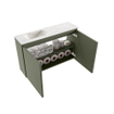 MONDIAZ TURE-DLUX Meuble WC 80 cm Army. Lavabo EDEN Ostra position gauche. Sans trou de robinet. SW1104704
