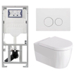 Duravit Me by starck Toiletset - inbouwreservoir met UP320 spoelmachine - softclose zitting - wit mat bedieningsplaat - ronde knoppen - wit mat SW1574308