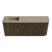 Mondiaz JOYA-DLUX Meuble de salle de bains 101,6cm - arrondi droite couleur Shadow - Vasque FAYE position Gauche Sans trou de robinet couleur Arena SW1424839