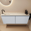 MONDIAZ TURE-DLUX Meuble toilette - 120cm - Clay - EDEN - vasque Ostra - position gauche - 1 trou de robinet SW1104811