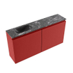 MONDIAZ TURE-DLUX Meuble WC 100cm Fire. EDEN lavabo Lava position gauche. Avec 1 trou de robinet. SW1103795