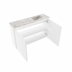 MONDIAZ TURE-DLUX Meuble de WC 80 cm Talc. EDEN lavabo Glace position droite. Sans trou de robinet. SW1103108