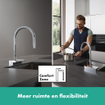 Hansgrohe Aquno 1-gr keukenkraan 170mm m/vuistdouche 3jet chr. SW878838