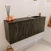 Mondiaz JOYA-DLUX Meuble de salle de bains 100cm - couleur Shadow - Vasque FAYE position Droite 1 trou de robinet couleur Lava. SW1422843