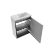 MONDIAZ TURE-DLUX Meuble de toilettes 40 cm Plata. EDEN lavabo Opalo position à droite. Sans trou de robinet. SW1104488
