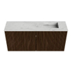 Mondiaz JOYA-DLUX 90cm meuble de salle de bains - couleur Walnut - Vasque FAYE position Droite Sans trou de robinet couleur Opalo. SW1422519