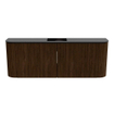 Mondiaz JOYA 113.2cm toiletmeubel - ronding links en rechts kleur Walnut - Wastafel FAYE positie Midden Zonder kraangat kleur Urban. SW1421386