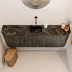 Mondiaz JOYA-DLUX 123.2cm toiletmeubel - ronding links en rechts kleur Shadow - Wastafel FAYE positie Midden Zonder kraangat kleur Lava. SW1422885