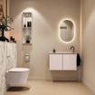 MONDIAZ TURE-DLUX Meuble de toilettes 80cm Rosee. EDEN lavabo Glace position droite. Avec 1 trou de robinet. SW1103477