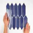 La Mosaic Factory Paris carreau mosaïque - 25,5x31,5cm - carrelage mural - Hexagone - Porcelaine Bleu Brillant SW471150