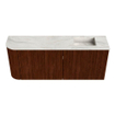 Mondiaz JOYA-DLUX Meuble de toilette 101,6cm - arrondi gauche couleur Ruby - Vasque FAYE position Droite Sans trou de robinet couleur Ostra SW1423833