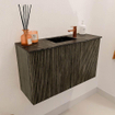Mondiaz JOYA-DLUX 70cm toiletmeubel - kleur Shadow - Wastafel FAYE positie Midden 1 kraangat kleur Lava. SW1422820